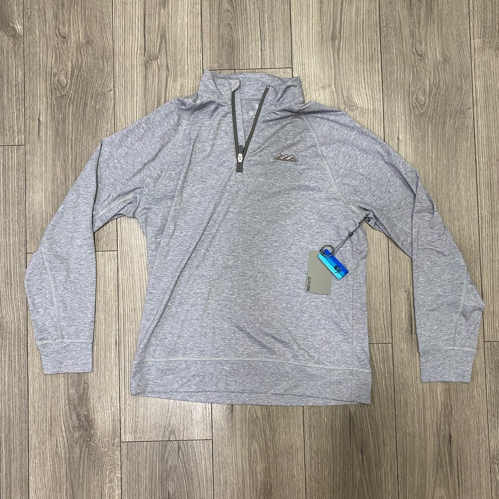 NWT‎ G/Fore Men's Luxe Mid State Quarter Zip Size M Long Sleeve Golf Shirt Gray